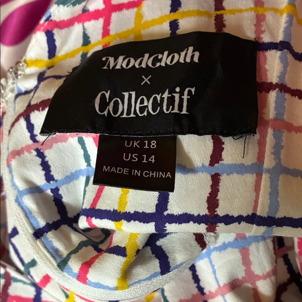 Collectif ModCloth dress Multicolor Plaid Dress